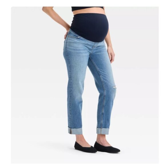 Over Belly High-Rise Straight Maternity Pants - Isabel Maternity by Ingrid & Isa - Picture 1 of 13